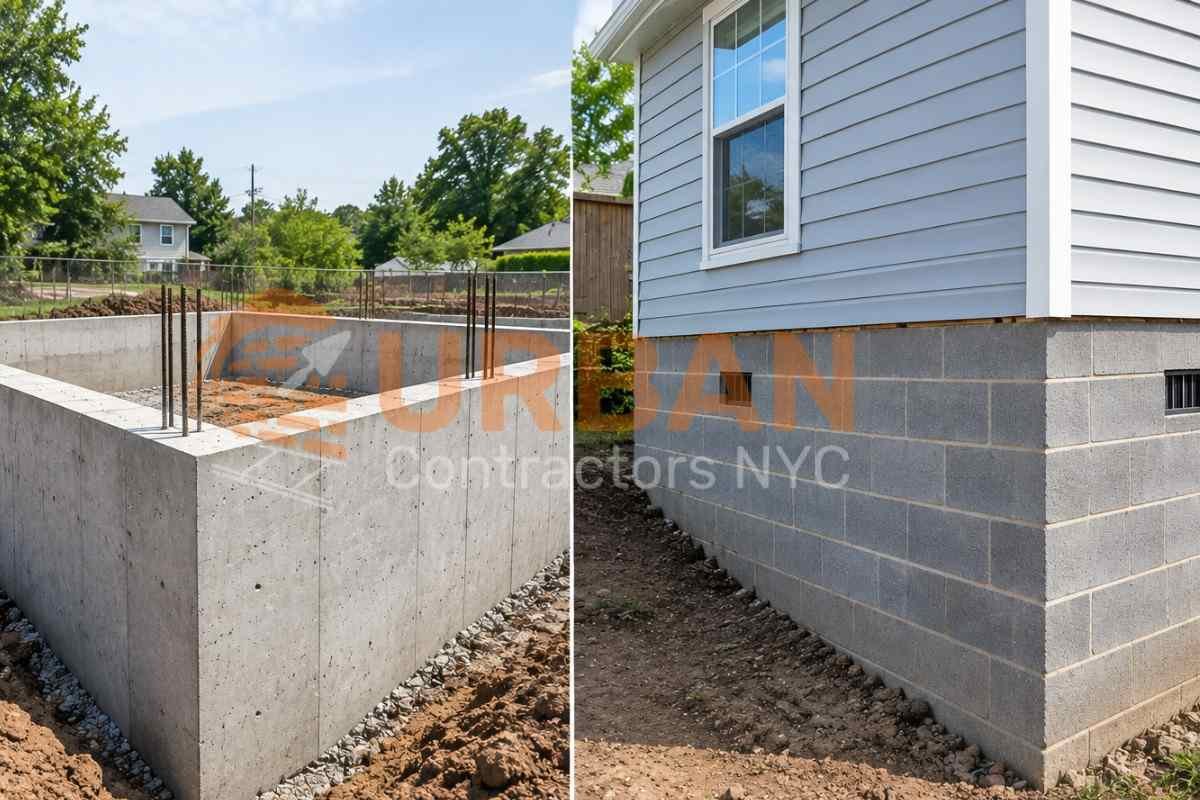 Concrete Foundation vs Block Foundation Concrete Foundation vs Block Foundation: What NYC Property Owners Should Know